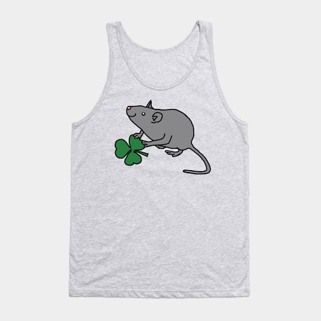 St Patricks Day Rat with Shamrock Tank Top by ellenhenryart